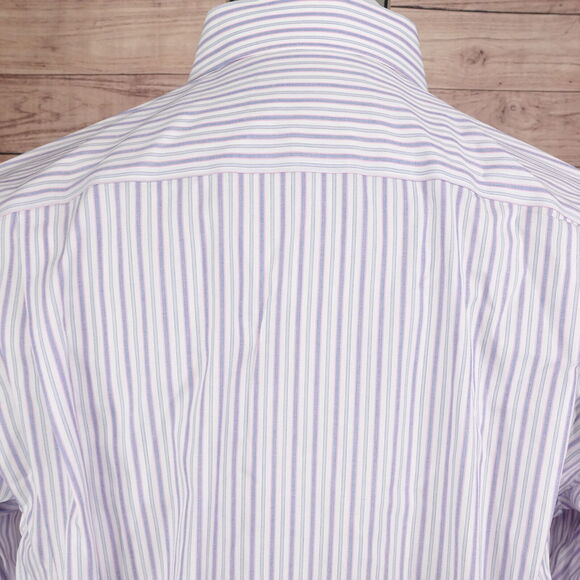 PRONTO UOMO NON IRON MODERN FIT STRIPED BUTTON DOWN SHIRT MENS L LARGE - Picture 5 of 6